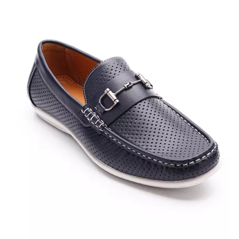 NWB Aston Marc Men's Perforated Classic Driving Shoes Navy Blue Size 8‎